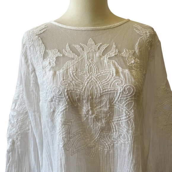 CULTURE TOP LG NWT LACE EMBROIDERY BOHEMIAN DAINTY FEMININE DELICATE COTTAGECORE - Picture 3 of 13